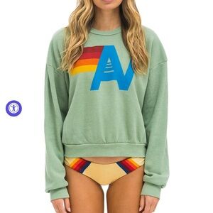 Aviator nation sage green crewneck